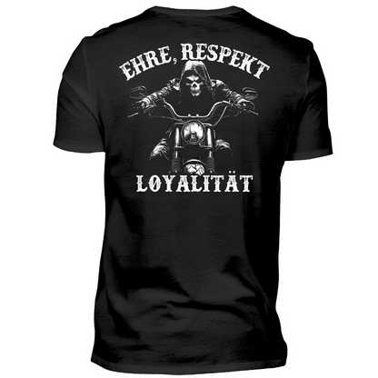 Ehre, Respekt, Loyalität. - Premium T-Shirt Rückendruck