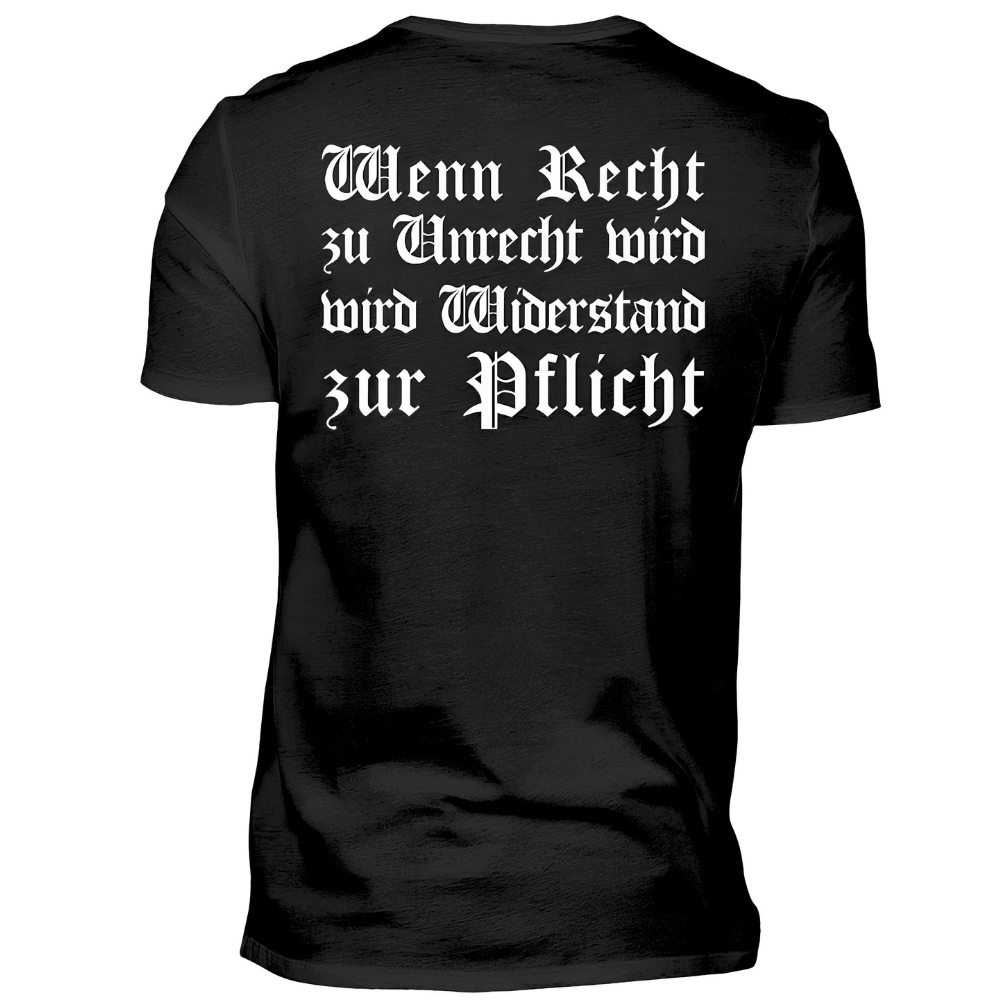 Wenn Recht zu Unrecht wird - Premium T-Shirt Rückendruck
