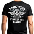 Prinzipien sind stärker als Regeln - Premium T-Shirt Rückendruck