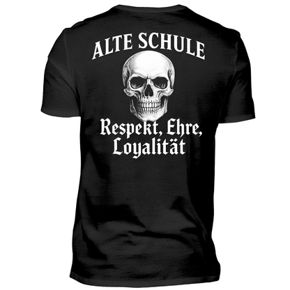 Alte Schule (Totenkopf) - Premium T-Shirt Rückendruck