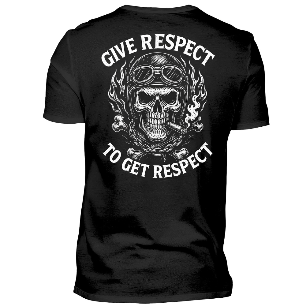 Give respect to get respect - Premium T-Shirt Rückendruck