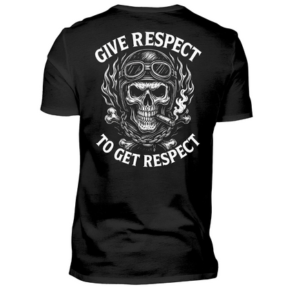 Give respect to get respect - Premium T-Shirt Rückendruck