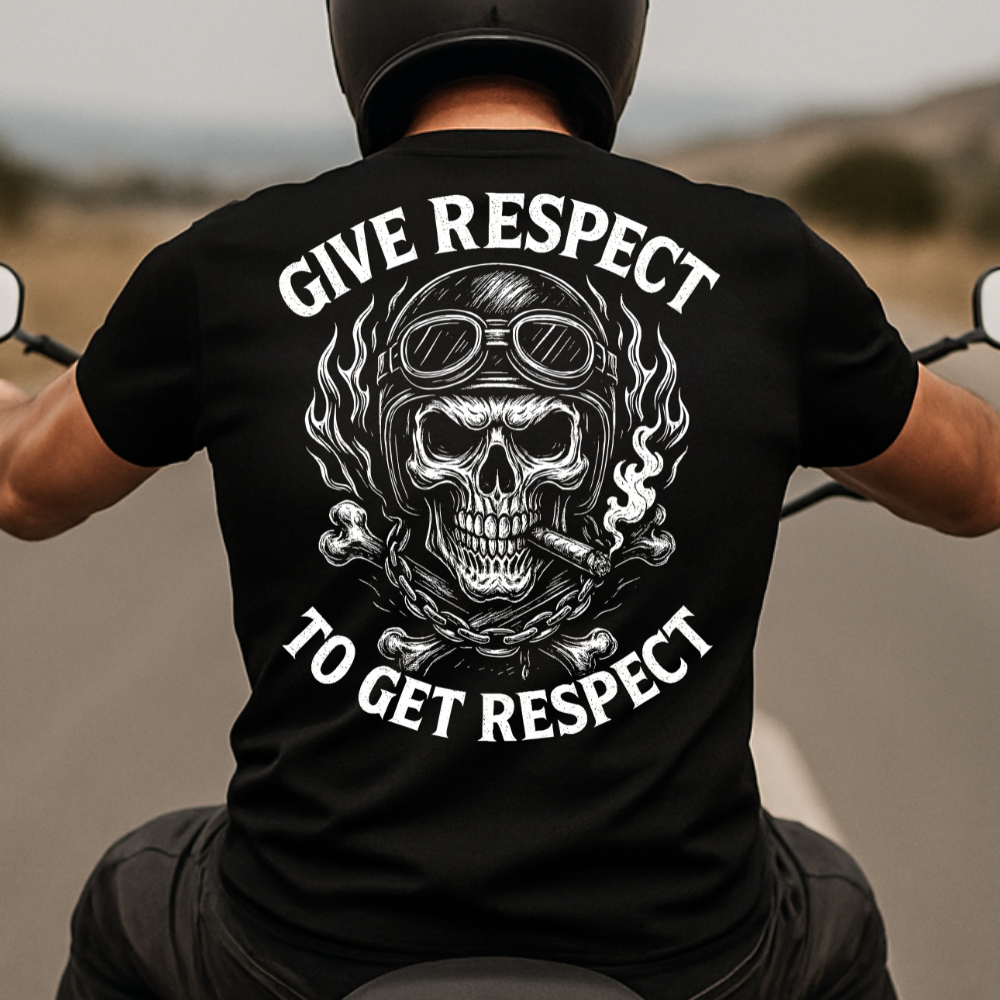 Give respect to get respect - Premium T-Shirt Rückendruck