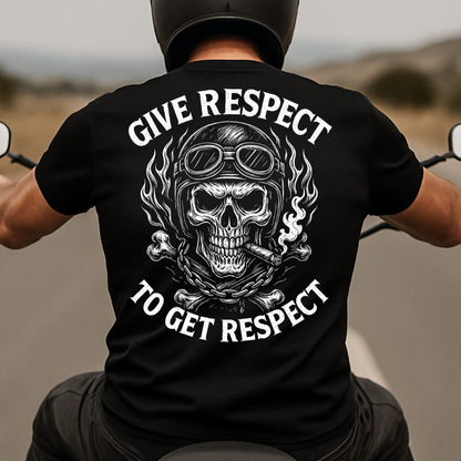 Give respect to get respect - Premium T-Shirt Rückendruck