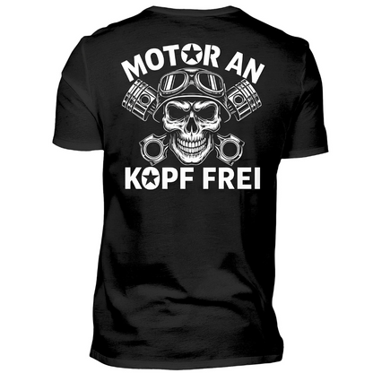 Motor an, Kopf frei. - Premium T-Shirt Rückendruck