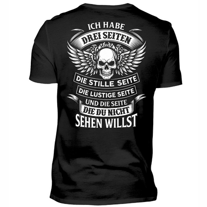 Ich habe drei Seiten - Premium T-Shirt Rückendruck