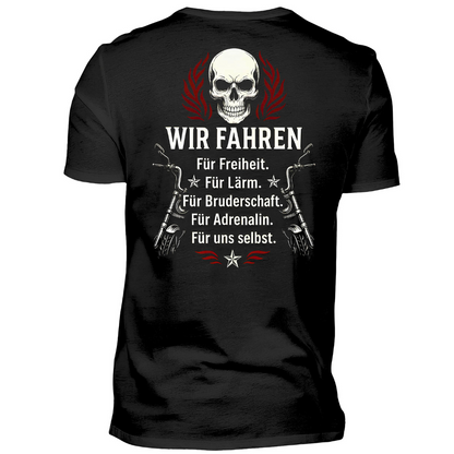 Wir fahren für Freiheit - T-Shirt Rückendruck