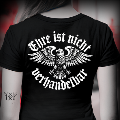 Ehre ist nicht verhandelbar - Premium Damen T-Shirt Rückendruck
