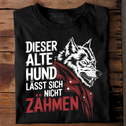 Dieser alte Hund lässt sich nicht zähmen - Premium T-Shirt
