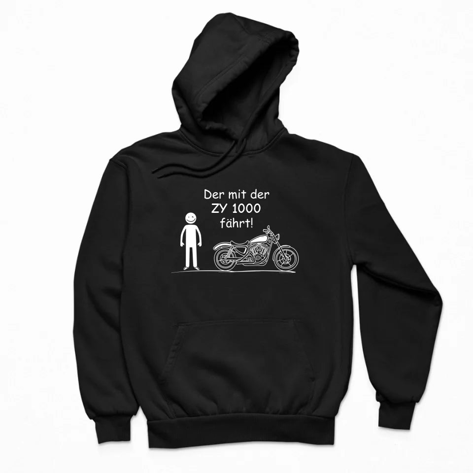 Der mit der [Dein Modell] fährt - Hoodie (Personalisiert)