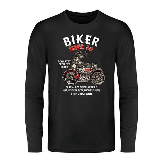 Biker über 50 - Langarm Shirt