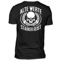 Alte Werte / Starker Geist - Premium T-Shirt (Rückendruck)