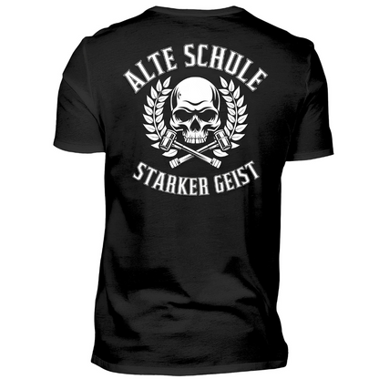 Alte Schule / Starker Geist - Premium T-Shirt (Rückendruck)