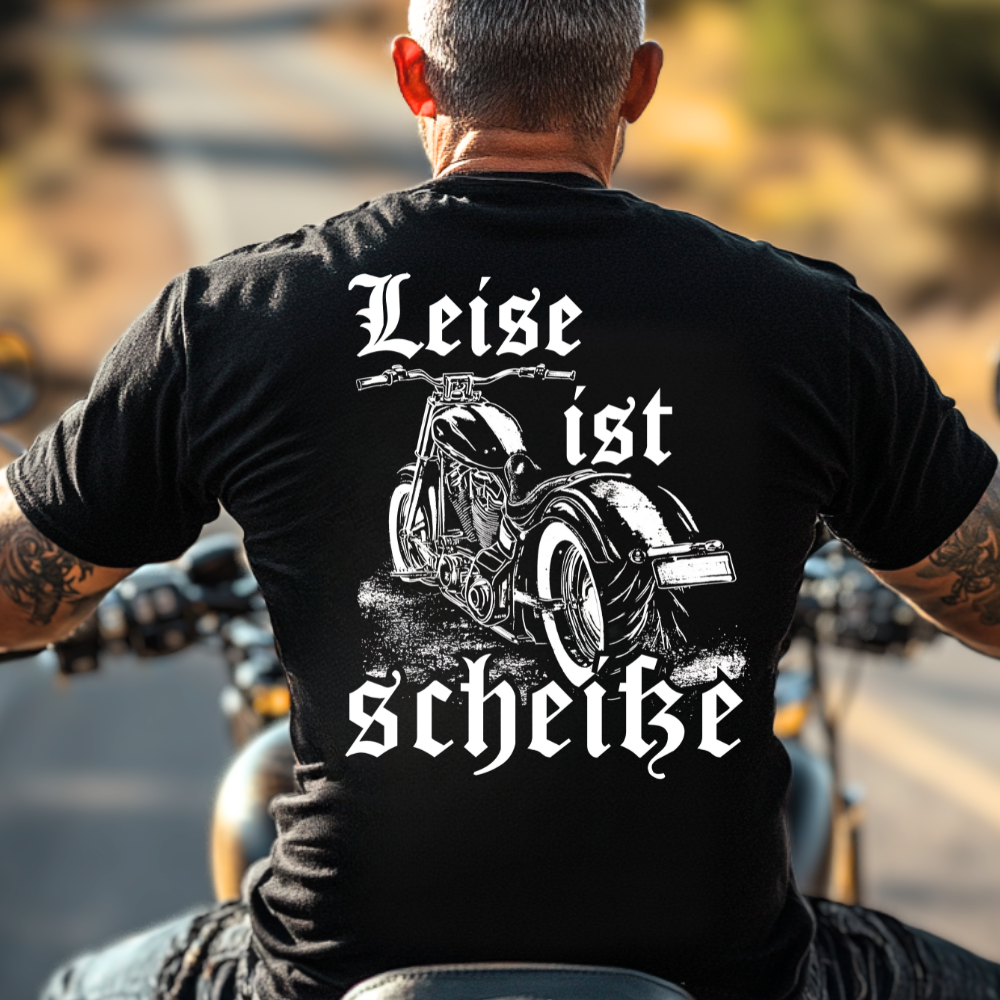Leise ist scheiße - Premium T-Shirt Rückendruck