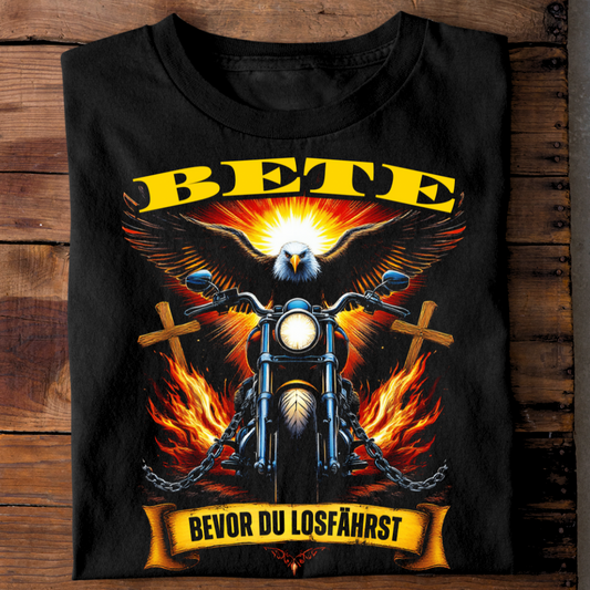 Bete, bevor du losfährst - Premium T-Shirt