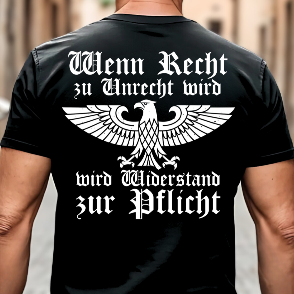 Wenn Recht zu Unrecht wird - Premium T-Shirt Rückendruck