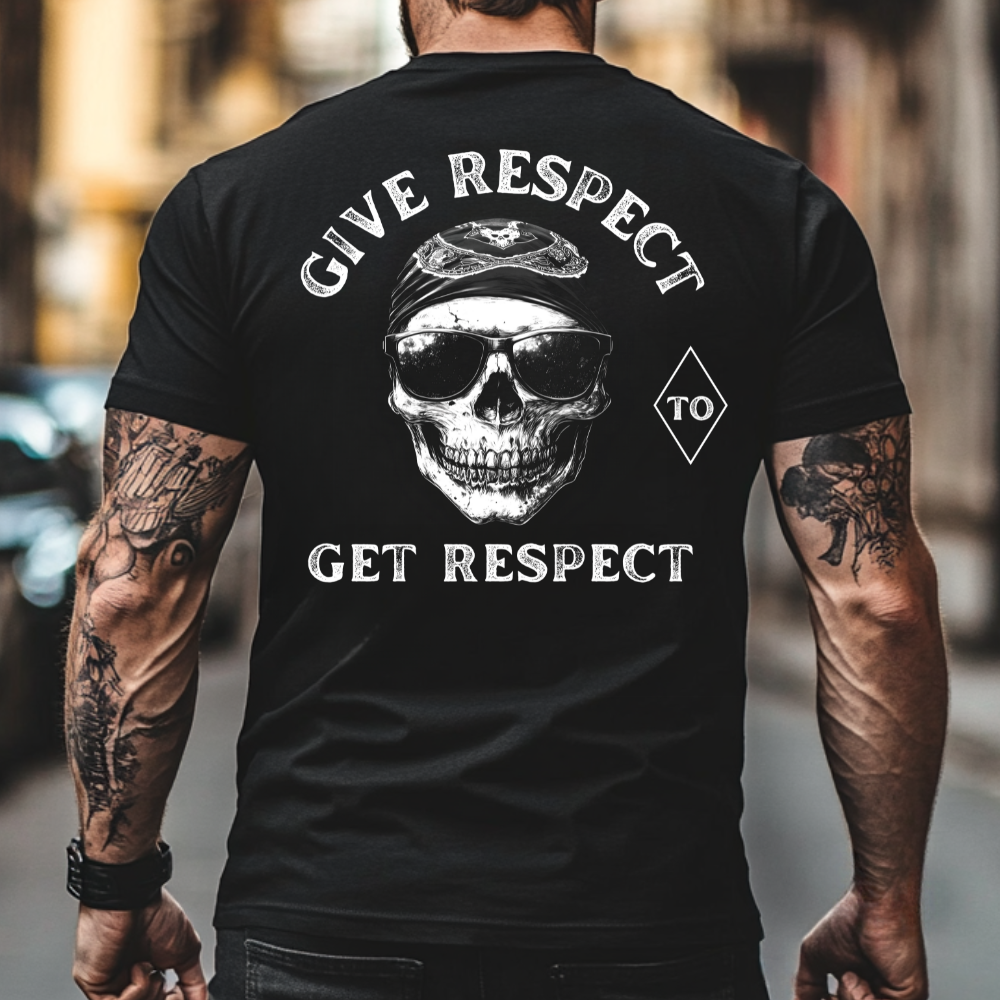 Give respect to get respect - Herren T-Shirt (Rückendruck)