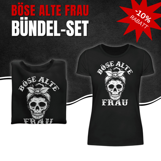 Böse alte Frau: Sweatshirt + Shirt Bündel