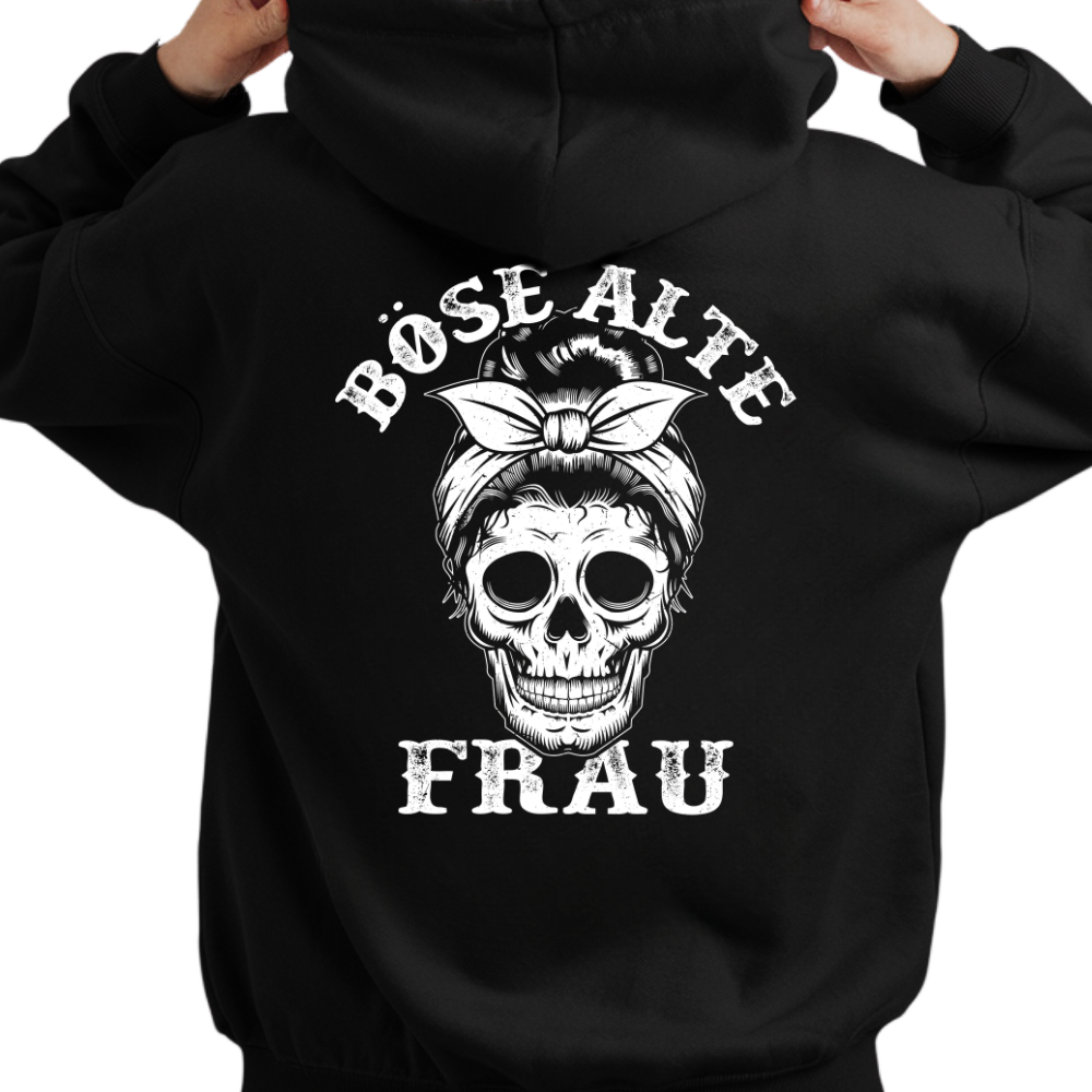 Böse alte Frau - Unisex Hoodie Rückendruck