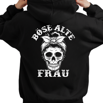 Böse alte Frau - Unisex Hoodie Rückendruck