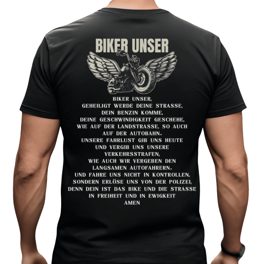 Biker unser - T-Shirt Rückendruck