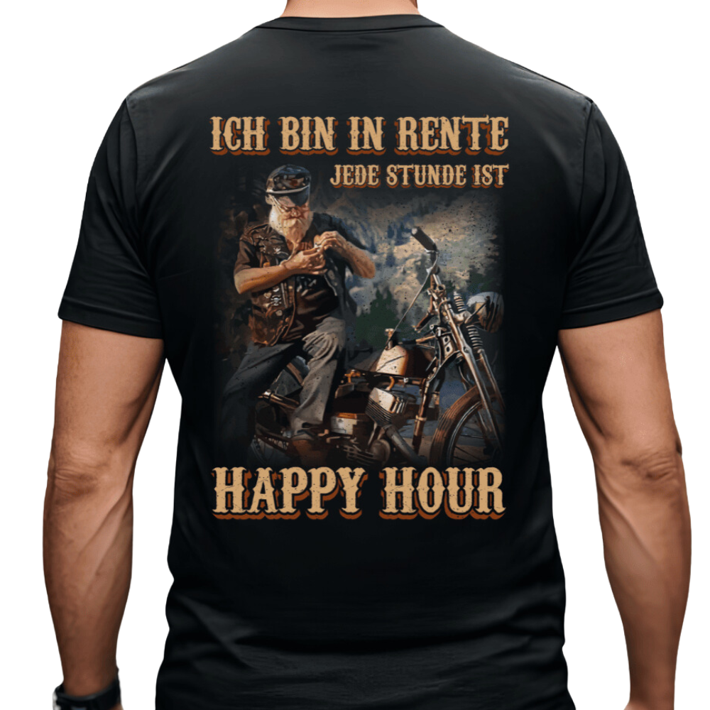 Ich bin in Rente - T-Shirt Rückendruck