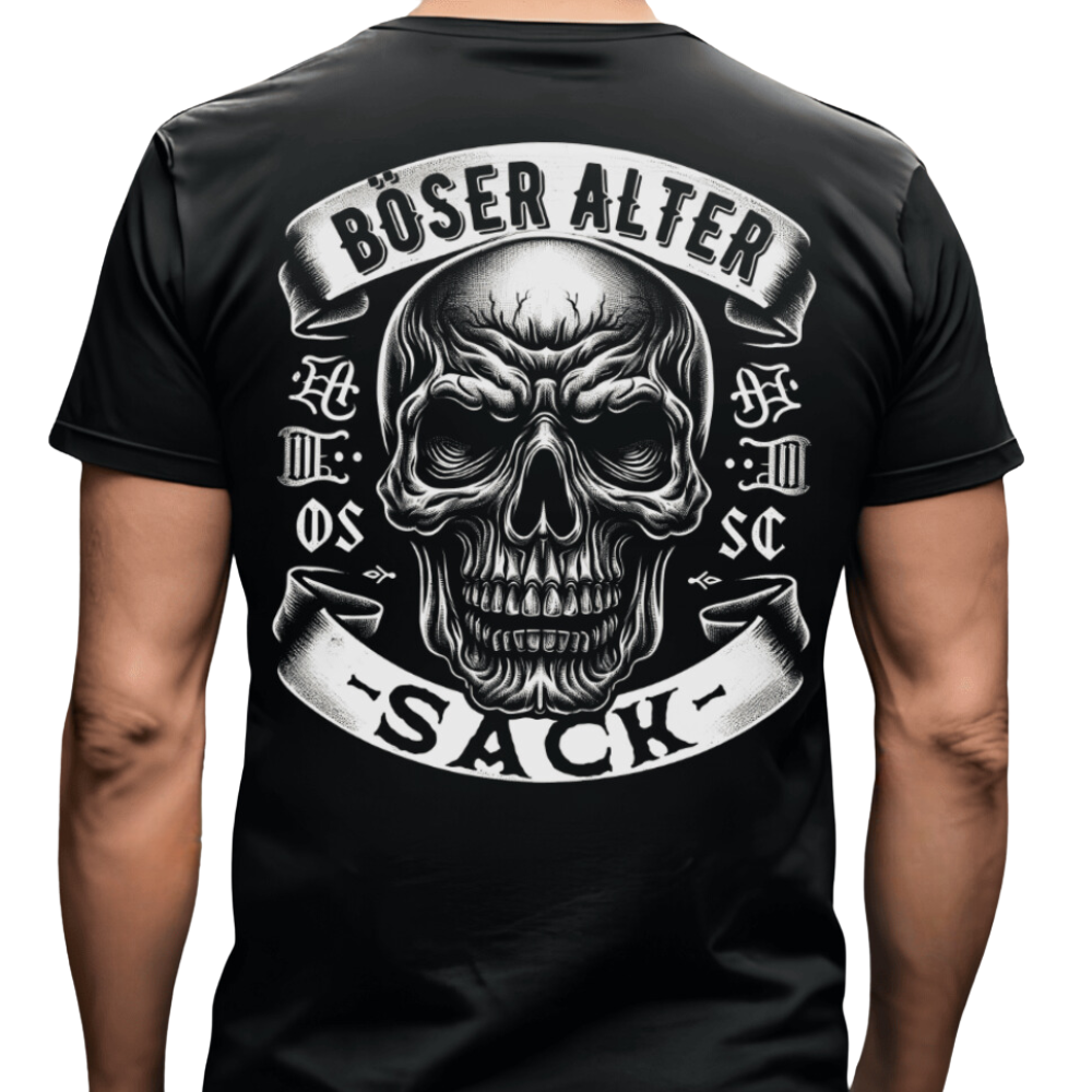 Böser alter Sack - T-Shirt Rückendruck