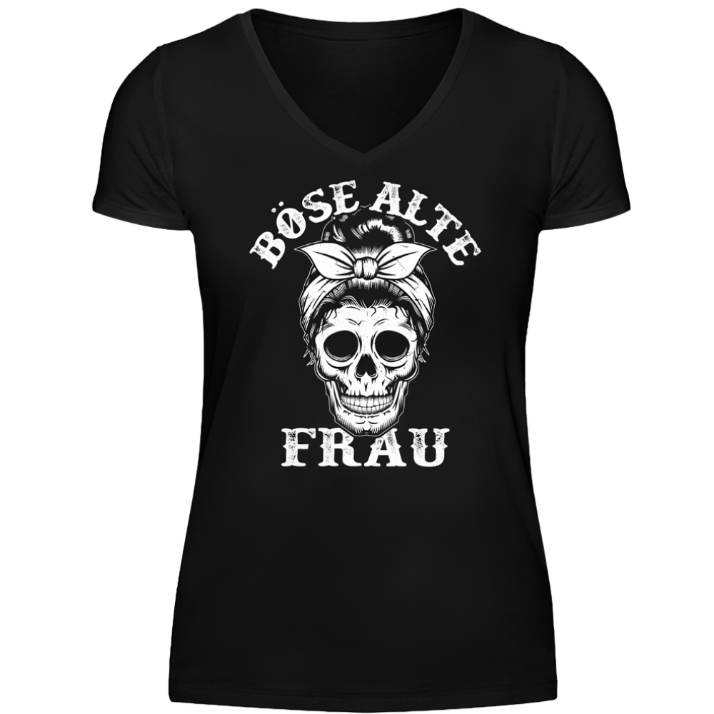 Böse alte Frau - Damen T-Shirt V-Neck