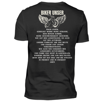 Biker unser - T-Shirt Rückendruck